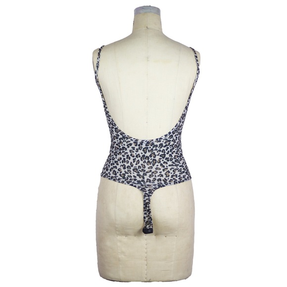 PrettyLittleThing Tan Leopard Strappy Bodysuit (Size 00) - Picture 2 of 2